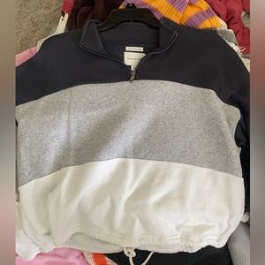 Quarter zip crew neck